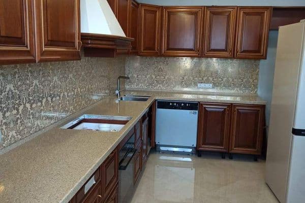 Угловая столешница, пристеночный борт и кромка из камня Grandex A-411 Precious Stone Угловая столешница, пристеночный борт и кромка из камня Grandex A-411 Precious Stone